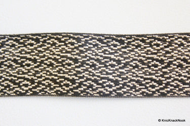 Black And Silver, Gold Shimmer Lace Trim, Approx. 43mm wide